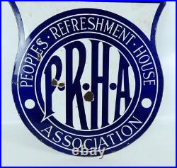 Vintage Peoples Refreshment House Association Inn double sided enamel sign c1930