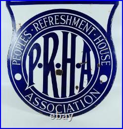 Vintage Peoples Refreshment House Association Inn double sided enamel sign c1930