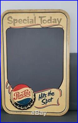 Vintage Pepsi Chalkboard Hits The Spot Special Today Stout Sign M-194 USA