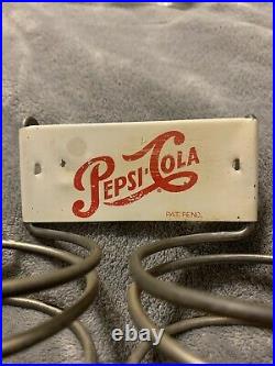 Vintage Pepsi-Cola Advertising Sign Grocery Cart 2 Soda Bottle Carrier 1950s