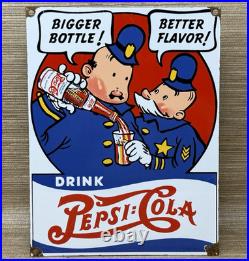 Vintage Pepsi Cola Porcelain Sign Gas Station Bottle Coke Coca Dew A & W Oil