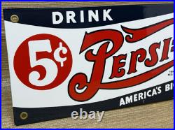 Vintage Pepsi Cola Porcelain Sign Gas Station Bottle Coke Coca Dew A & W Oil