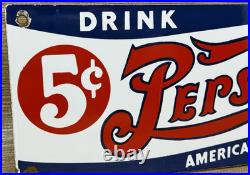 Vintage Pepsi Cola Porcelain Sign Gas Station Bottle Coke Coca Dew A & W Oil