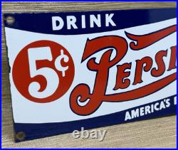 Vintage Pepsi Cola Porcelain Sign Gas Station Bottle Coke Coca Dew A & W Oil Vintage Pepsi Cola Porcelain Sign Gas Station Bottle Coke Coca Dew A & W Oil