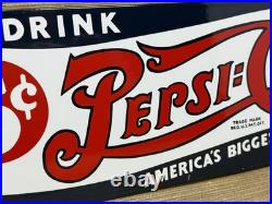 Vintage Pepsi Cola Porcelain Sign Gas Station Bottle Coke Coca Dew A & W Oil