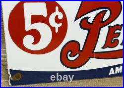 Vintage Pepsi Cola Porcelain Sign Gas Station Bottle Coke Coca Dew A & W Oil