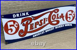 Vintage Pepsi Cola Porcelain Sign Gas Station Bottle Coke Coca Dew A & W Oil