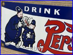 Vintage Pepsi Cola Porcelain Sign Gas Station Bottle Coke Coca Dew A & W Oil