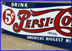 Vintage Pepsi Cola Porcelain Sign Gas Station Bottle Coke Coca Dew A & W Oil