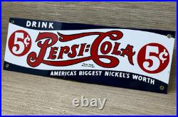 Vintage Pepsi Cola Porcelain Sign Gas Station Bottle Coke Coca Dew A & W Oil