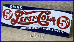 Vintage Pepsi Cola Porcelain Sign Gas Station Bottle Coke Coca Dew A & W Oil