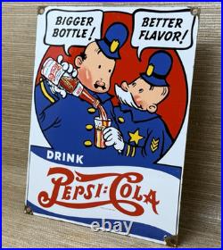 Vintage Pepsi Cola Porcelain Sign Gas Station Bottle Coke Coca Dew A & W Oil