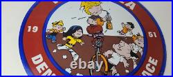 Vintage Pepsi Cola Sign Beverage Dennis the Menace Porcelain Gas Pump Sign
