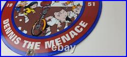 Vintage Pepsi Cola Sign Beverage Dennis the Menace Porcelain Gas Pump Sign