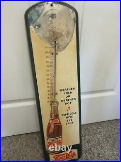 Vintage Pepsi Cola Soda Store Thermometer Advertising Large M-523