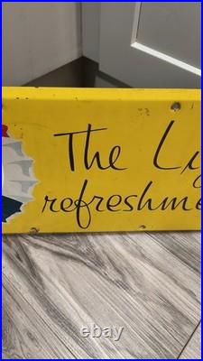 Vintage Pepsi Metal Sign 1950's The Light Refreshment Soda Pop Green Back Vintage Pepsi Metal Sign 1950's The Light Refreshment Soda Pop Green Back