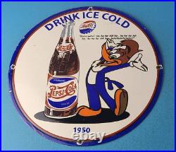 Vintage Pepsi Porcelain Sign Bottles Beverage Drink Cola Gas Service Sign