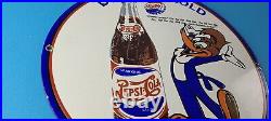 Vintage Pepsi Porcelain Sign Bottles Beverage Drink Cola Gas Service Sign