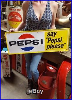 Vintage Pepsi sign say PEPSI please 30Advertising Stout Sign Co. St Louis MO