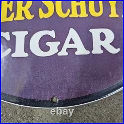 Vintage Peter Cigar Old Us Gasoline Oil Gas Pump Enamel Porcelain Sign