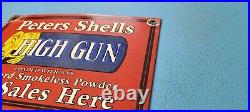 Vintage Peters Porcelain Sporting Ammunition Shot Gun Shell Rifle Gas Pump Sign