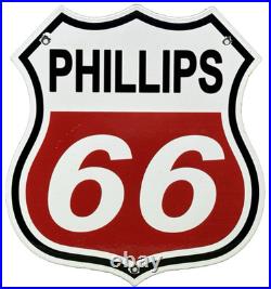 Vintage Phillips 66 Gasoline Porcelain Sign Dealership Gas Station Motor Oil