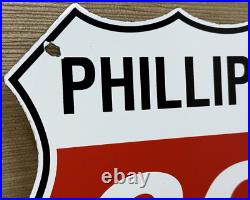 Vintage Phillips 66 Gasoline Porcelain Sign Dealership Gas Station Motor Oil Vintage Phillips 66 Gasoline Porcelain Sign Dealership Gas Station Motor Oil