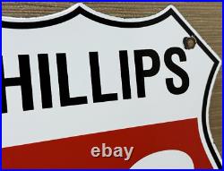 Vintage Phillips 66 Gasoline Porcelain Sign Dealership Gas Station Motor Oil Vintage Phillips 66 Gasoline Porcelain Sign Dealership Gas Station Motor Oil
