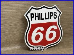 Vintage Phillips 66 Gasoline Porcelain Sign Dealership Gas Station Motor Oil