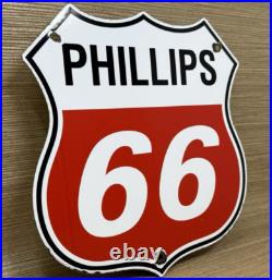 Vintage Phillips 66 Gasoline Porcelain Sign Dealership Gas Station Motor Oil Vintage Phillips 66 Gasoline Porcelain Sign Dealership Gas Station Motor Oil