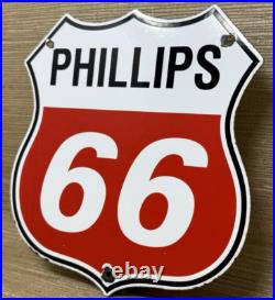 Vintage Phillips 66 Gasoline Porcelain Sign Dealership Gas Station Motor Oil Vintage Phillips 66 Gasoline Porcelain Sign Dealership Gas Station Motor Oil