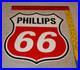 Vintage-Phillips-66-Red-Black-White-12-Porcelain-Metal-Shield-Gasoline-Oil-Sign-01-pin