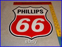 Vintage Phillips 66 Red Black White 12 Porcelain Metal Shield Gasoline Oil Sign