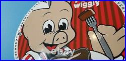 Vintage Piggly Wiggly Porcelain Gas Auto Stop General Store Service Market Sign