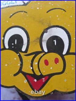 Vintage Piggly Wiggly Porcelain Sign General Food Market Grocery Store