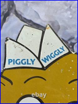 Vintage Piggly Wiggly Porcelain Sign General Food Market Grocery Store 10×10.5