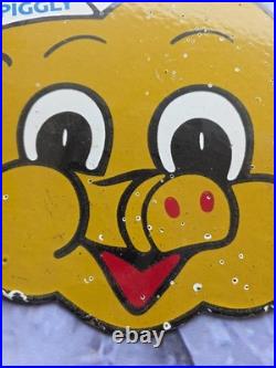 Vintage Piggly Wiggly Porcelain Sign General Food Market Grocery Store 10×10.5