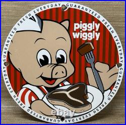 Vintage Piggly Wiggly Porcelain Sign Mcdonalds Pepsi Coke In-n-out Gas Station
