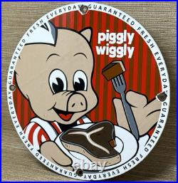 Vintage Piggly Wiggly Porcelain Sign Mcdonalds Pepsi Coke In-n-out Gas Station