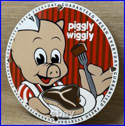 Vintage Piggly Wiggly Porcelain Sign Mcdonalds Pepsi Coke In-n-out Gas Station
