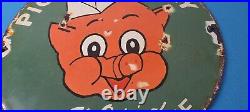 Vintage Piggly Wiggly Sign Grocery Store Gas Advertisin Porcelain Service Sign