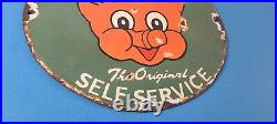 Vintage Piggly Wiggly Sign Grocery Store Gas Advertisin Porcelain Service Sign