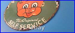 Vintage Piggly Wiggly Sign Grocery Store Gas Advertisin Porcelain Service Sign