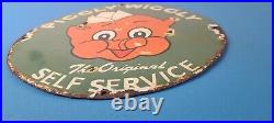 Vintage Piggly Wiggly Sign Grocery Store Gas Advertisin Porcelain Service Sign