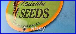 Vintage Pike Quality Seeds Porcelain Gas Farm Implements Service Sales Pump Sign
