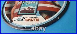 Vintage Pikes Peak Racing Porcelain Chevrolet Service Station Pump Plate Sign
