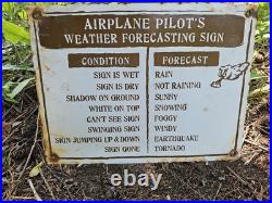 Vintage Pilot's Weather Forecasting Airlines Porcelain Airport Airplane Sign