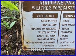 Vintage Pilot's Weather Forecasting Airlines Porcelain Airport Airplane Sign