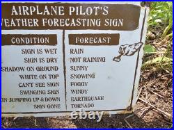 Vintage Pilot's Weather Forecasting Airlines Porcelain Airport Airplane Sign