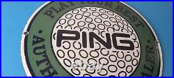 Vintage Ping Golf Sign Play Your Best Golfing Dealer Porcelain Gas Pump Sign